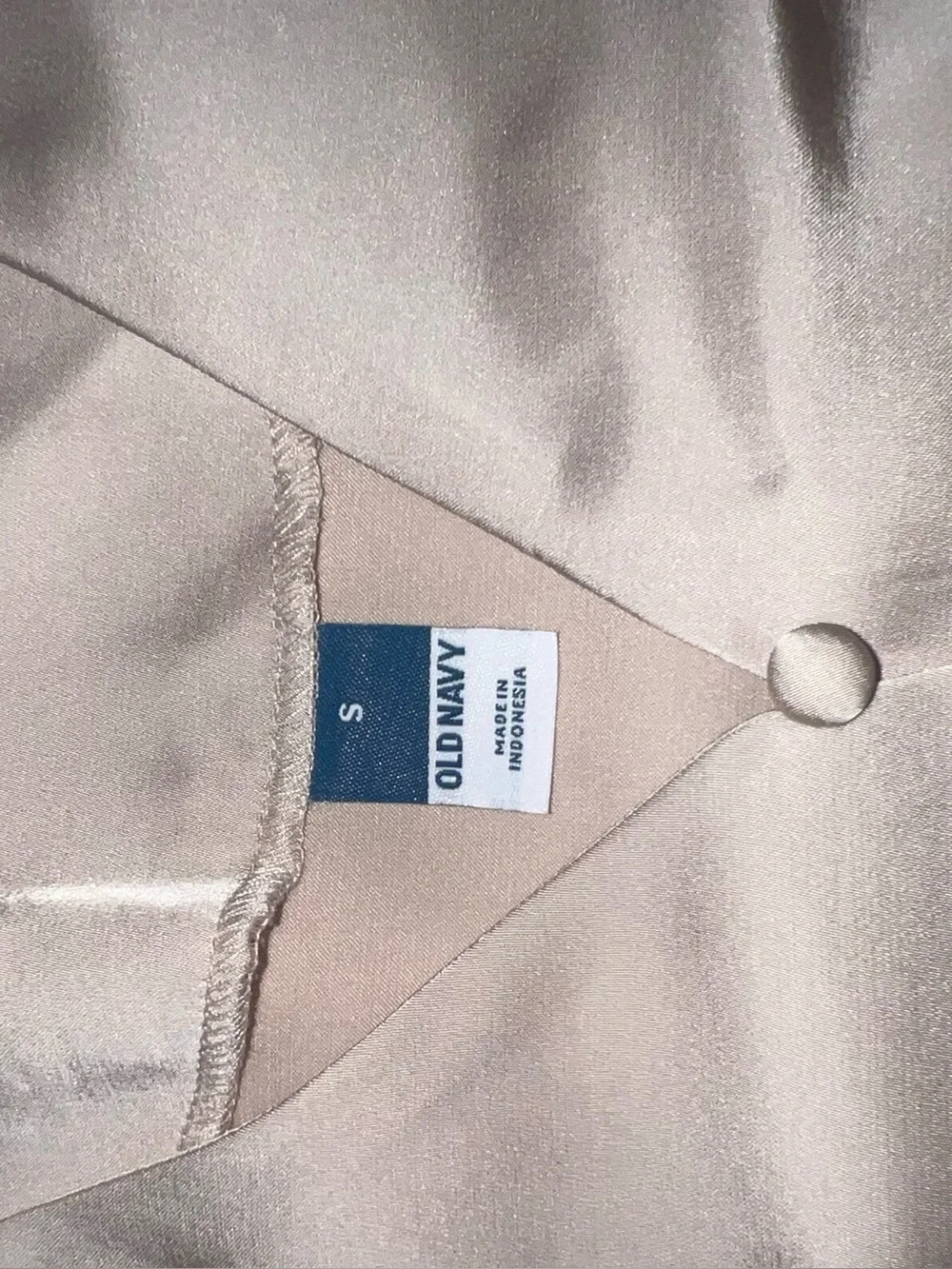 Light Beige  Satin Peplum Blouse - Women Tops